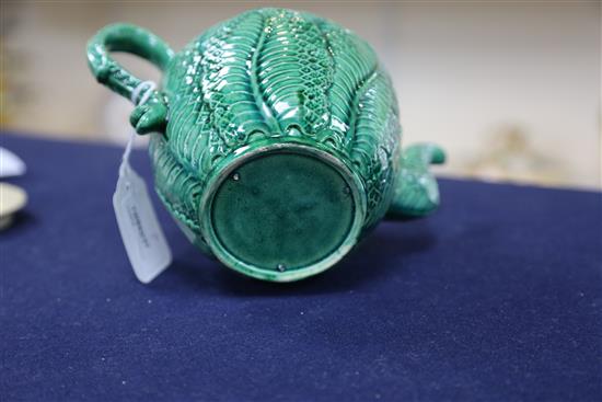 A Staffordshire creamware cauliflower teapot and cover, circa 1770-80, H. 14.5cm, minor glaze chips